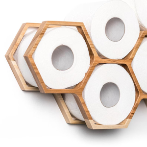 Porte-rouleau de toilettes <span class=keywords><strong>en</strong></span> nid d'abeille <span class=keywords><strong>en</strong></span> <span class=keywords><strong>bois</strong></span> de <span class=keywords><strong>toilette</strong></span> porte-papier support mural étagère de rangement flottante <span class=keywords><strong>en</strong></span> <span class=keywords><strong>bois</strong></span> <span class=keywords><strong>pour</strong></span> la suspension de tissus - Product Image 2