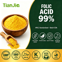 Tianjia Vitamina B9 Ácido Fólico en Polvo, Ingrediente Nutricional para Suplementos Alimenticios, Fortificación de Bebidas y Aplicaciones para la Salud