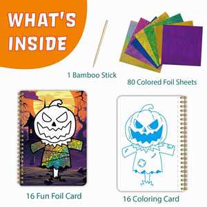 Halloween Themed Craft Set DIY Activity Perfect Holiday <b>Gift</b> <b>Creative</b> Foil Art Kit for Kids - Product Image 3