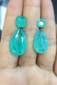 Bán nóng mặt thả 13x18mm ngọc lục bảo Paraiba Tourmaline Fusion đá quý - Product Image 4