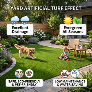 Césped Artificial Verde Oscuro Natural de 20 mm, Césped <span class=keywords><strong>Sintético</strong></span> de PP de Alta Densidad para Jardín, Fácil de Instalar, Cortable a Medida - Product Image 2