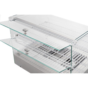 Vetrina Termica Lacor a 2 Ripiani in Acciaio Inox, Scaldavivande da Banco per Uso in Panetteria - Product Image 3