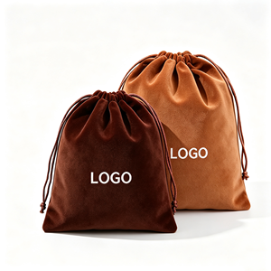 Bolsa de Terciopelo con Cordón y Logotipo Personalizado, Bolsa de Terciopelo Suave para Guardar Pulseras, Collares, Joyas, Cosméticos y Artículos Pequeños - Product Image 1