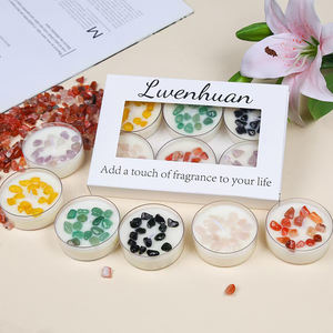 Meilleure Vente : Bougie Parfumée aux Copeaux de Quartz Rose Cristallin, Gravier d'<span class=keywords><strong>Aventurine</strong></span> Poli pour l'Aromathérapie et la Méditation – Idéal Cadeau - Product Image 5