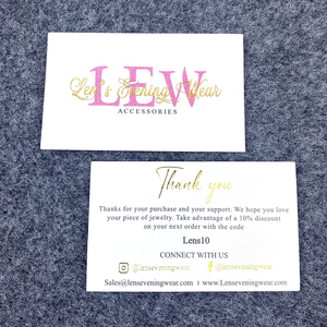 Tarjetas de Agradecimiento Personalizadas de Lujo en Dorado Rosa con Doble Lámina, 10% de Descuento, para Redes Sociales, para Marcas de Joyería y Accesorios - Product Image 5