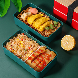 Custom Logo High Quality Reusable BPA Free Japanese Kid Bento <strong>Lunch</strong> <strong>Box</strong> <strong>Double</strong> <strong>Layer</strong> <strong>Lunch</strong> <strong>Box</strong> With Bamboo Lid - Product Image 5