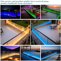 Profilé en U pour balustrade en verre LED, populaire aux États-Unis, pour verre de 12-20 mm, pour patio, balcon, balustrade, escalier, extérieur