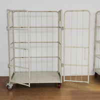 Chariot logistique pliable en acier pour entrepôt Chariot à palettes roulantes Transport Stockage Chariot poussoir en métal avec roues