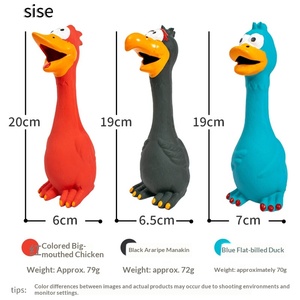 Jouet pour chien en latex résistant aux morsures, en forme de poulet qui crie, avec design ventilé, jouet à mâcher couineur pour grands chiens - Vente flash - Product Image 2