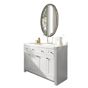 49" Canadian bathroom vanity set Pearl White bathroom vanity with sink factory price floor standing bathroom vanities furniture