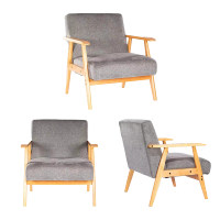 Fauteuil d'appoint moderne CARLFORD, fauteuil de salon avec structure en bois, fauteuil de détente rembourré en tissu pour salon