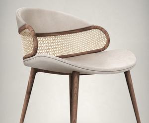 Silla de comedor de ratán natural de tipo europeo, muebles versátiles para exteriores para hoteles, patios, parques, Apartamentos - Product Image 4