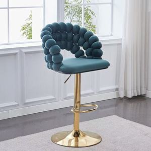Low-profile casual bubble chair home atmosphere-themed bedroom dressing <b>stool</b> plush fabric nail chair stylish <b>backrest</b> chair - Product Image 6