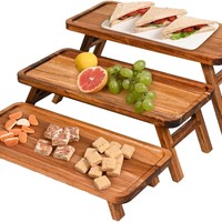 Plateaux rectangulaires en bois personnalisés pour la cuisine, la salle à manger, les plateaux à fruits, les plateaux pour le thé de l'après-midi, les plateaux à fromages