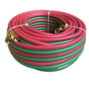 Высококачественный 300psi EPDM Резиновый двойной сварочный шланг 1/4 "X50FT с 9/16" BB фитинги для североамериканского рынка - Product Image 1
