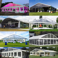 Tente de réception extérieure FEAMONT de luxe sur mesure avec structure en aluminium et revêtement PVC transparent, 20x30, 20x40, 40x100, idéale pour mariages et expositions