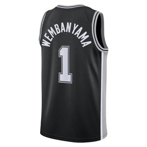 Pria # 1 Jersey Basket Wembanyama San Antonio Custom, Baju Basket Jahit Bordir, Seragam Remaja, Pakaian Olahraga dengan Logo - Product Image 2