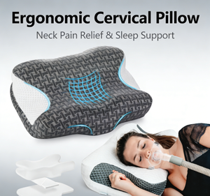 Oreiller CPAP avec découpes pour masque, mousse à mémoire de forme réglable en hauteur pour toutes les positions de sommeil, soutien ergonomique du cou pour l'<span class=keywords><strong>apnée</strong></span> du sommeil - Product Image 1