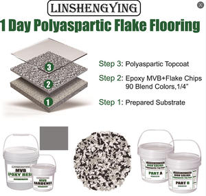 LSY 2:1 100% Solides Époxy Barrière Contre l'Humidité et les Vapeurs (MVB) avec des Flocons de Mélange Gris Plume de 1/4 po pour <span class=keywords><strong>Sol</strong></span> en Béton de <span class=keywords><strong>Garage</strong></span> - Product Image 2