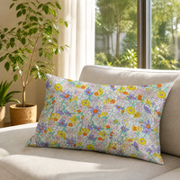 Tissu imprimé lapin bleu clair 100% coton, imprimé floral lapin blanc, écologique pour couverture d'emmaillotage bébé, gigoteuse, matelassage
