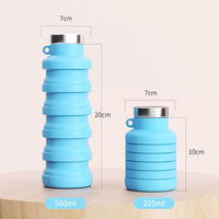 Bouteille d'eau pliable pliante en silicone sans BPA capacité de 500ml eau bouillante potable directe Applicable pour les voyages en camping