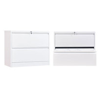 Meubles de rangement en acier pour documents de format A4 à faible hauteur, armoires de classement modernes à deux tiroirs larges, latérales, pour atelier