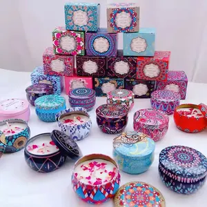 Soja Was Gedroogde Bloem Blikken Pot Geurkaars Voor Bruiloft Cadeau Voor Huisdecoratie Feestjes Bars Kerst Halloween Ramadan