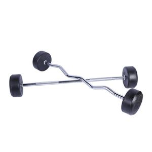Yeni tasarım sıcak satış ağırlık kaldırma kauçuk halter Bar spor sabit kavisli halter - Product Image 1