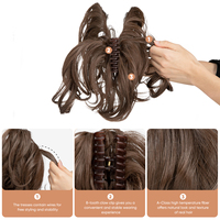 Extensions de cheveux synthétiques courtes bouclées en fibre résistante à la chaleur, postiches queue de cheval à pince, ondulées naturelles pour femmes, vente en gros