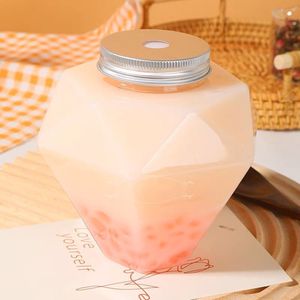 Wholesale 500ml PET <b>Plastic</b> Water <b>Bottles</b> Special Shape <b>Empty</b> Beverage Container for Boba Milk Tea Drink Cup - Product Image 3