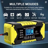 Chargeur de Batterie Intelligent Multifonction 12V 6A pour Moto, Réparateur de Batterie Automobile 72W