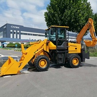 Trattore 4x4 Affidabile con Caricatore e Retroescavatore, Mini Escavatore per Agricoltura, Costruzioni e Manutenzione Municipale