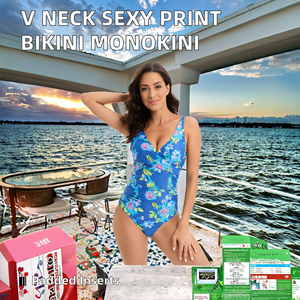 Maillot de bain personnalisé OEM pour femmes, sexy, col en V, imprimé, bikini, monokini, maillot de bain une pièce avec divers motifs - Vêtements de plage - Product Image 2