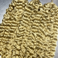 Extensions de cheveux humains au crochet en plumes non traitées, invisibles, style bohème, pré-bouclées, blondes, bouclées, torsadées, du fabricant