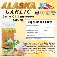 Concentré d'Huile d'Ail Alaska 5000mg 500 Gélules Molles Fabriqué aux États-Unis Soutien Digestif & Immunitaire Certifié GMP Sans OGM