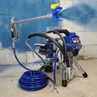Pulvérisateur de peinture sans air efficace M495 avec pistolet et perche d'extension pour la décoration et la rénovation de grandes surfaces murales