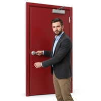 Porte coupe-feu d'urgence en acier à fermeture automatique, finition thermolaquée, design moderne, pour hôtels, écoles, bureaux, commerces, sous-sols