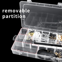 Boîte de rangement portable à 18 compartiments sans BPA, écologique, avec séparateurs amovibles, en plastique PP de qualité alimentaire avec couvercle