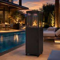 Moderne Jardin Terrasse Extérieur Fer Carré Cheminée À Gaz Foyer Infrarouge GPL Gaz Patio 30KG Calentador Products De Invierno