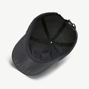 Casquette de baseball unisexe 6 panneaux en polyester/coton, séchage rapide, protection solaire, respirante, motif satiné uni pour l'extérieur - Product Image 5