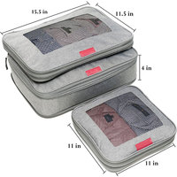 Ensemble de sacs de rangement de voyage, 3 cubes de compression de haute qualité avec fenêtre transparente