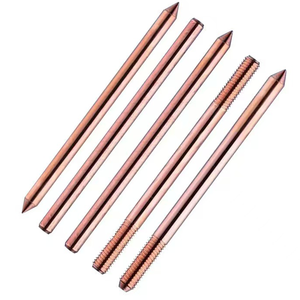 Tige de mise à la terre ronde en <span class=keywords><strong>cuivre</strong></span> 99,9 % et électrode, longueur et forme personnalisables pour les systèmes de mise à la terre des équipements électriques - Product Image 2