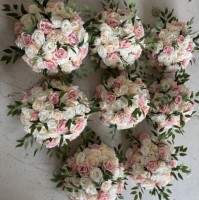 J-FB226 Vente en gros de boules de fleurs artificielles en soie rose pour centre de table de mariage, boules de fleurs roses pour la décoration de table de mariage