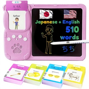 Cartes flash bilingues MoLingvora, tablette d'écriture LCD parlante sans <span class=keywords><strong>batterie</strong></span> pour enfants, jouet éducatif pour tout-petits, cadeau unisexe (rose japonais) - Product Image 1