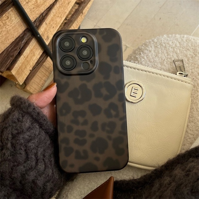 Luxury Full Leopard Print Cheetah PC Phone Case for iPhone 16 17 Pro Max 11 12 13 14 15 Business Soft TPU Back Cover