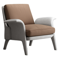 Mobilier de créateur italien en tissu de cuir OEM, ensemble de chaises de salon d'hôtel avec repose-pieds à dossier haut