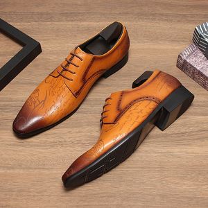 Chaussures pour hommes 2026 haut de gamme en cuir de vachette multicouche, à bout carré, légères, antidérapantes, respirantes, de haute qualité, grande taille, à lacets - Product Image 1