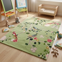 Tapis personnalisé de couleur unie, en acrylique, fait main, tufté, avec logo découpé, adapté aux animaux domestiques, antidérapant, extra épais, moderne