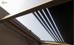 Kakadu 694-220 Buiten Gemotoriseerde Waterdichte Intrekbare Glijdende Aluminium Lamellen Bioklimatologische Milieuvriendelijke Natuur <span class=keywords><strong>Pergola</strong></span> - Product Image 6