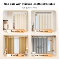 Tringle à Rideau Simple Moderne, Sans Perçage, Télescopique et Réglable, en Métal, pour Séchage de Vêtements et Support de Suspension